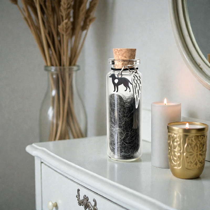 Memorial Flesje - Hond - Zilver