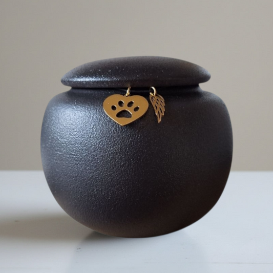 Urn  - 350 ML - Zwart - Met hangertjes