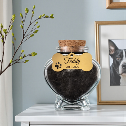Memorial flesje - Hond  - Gegraveerde hanger