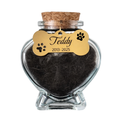 Memorial flesje - Hond  - Gegraveerde hanger