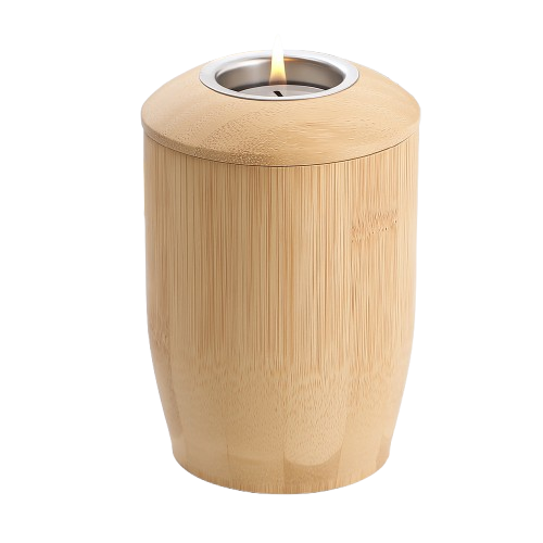 Bamboe urn met waxinelichthouder – 500 ml