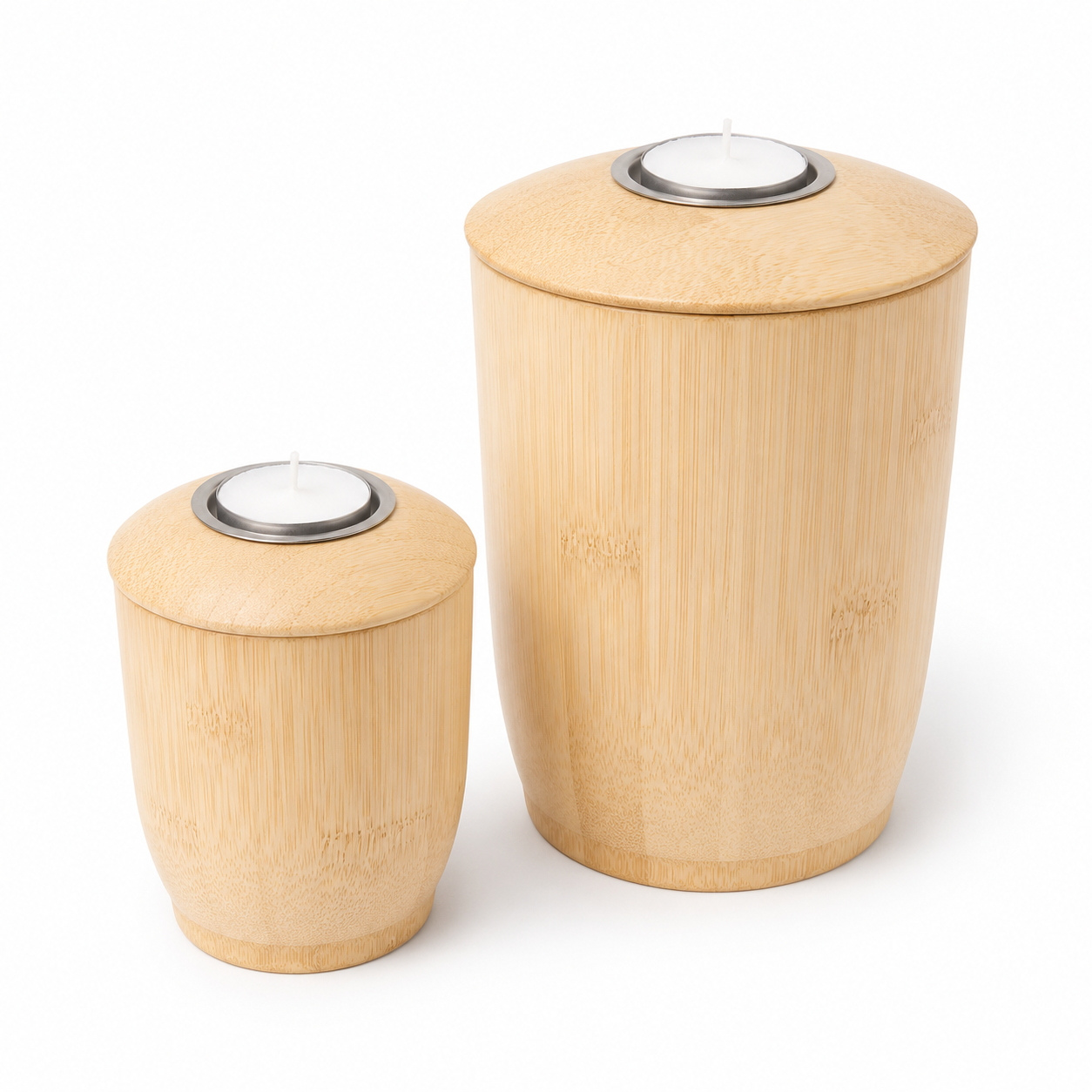 Bamboe urn met waxinelichthouder – 500 ml