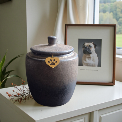 Urn Brown - With paw print pendant