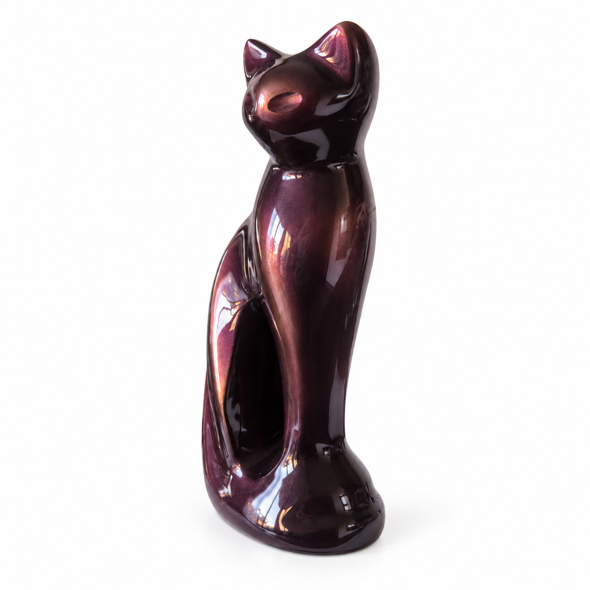 Kattenurn zittende kat - Bruin/Rood – 400 ml