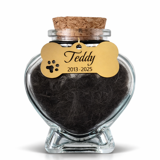 Memorial flesje - Hond  - Gegraveerde hanger