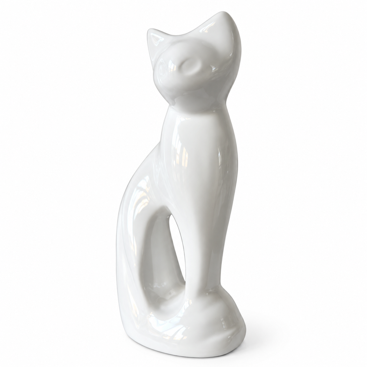 Kattenurn zittende kat - Wit – 400 ml