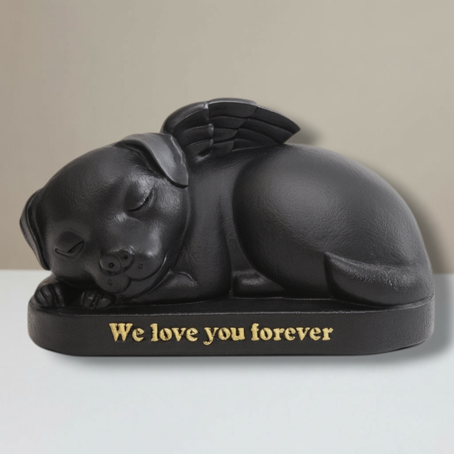 Urn Hond - Slapend Hondje - Zwart