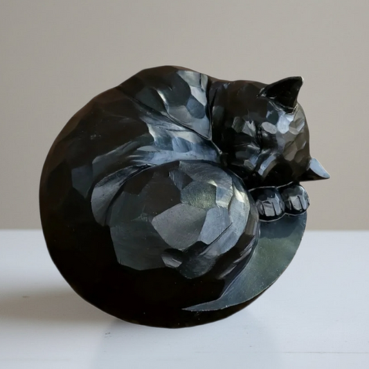 Urn kat - Slapend Poesje - Zwart