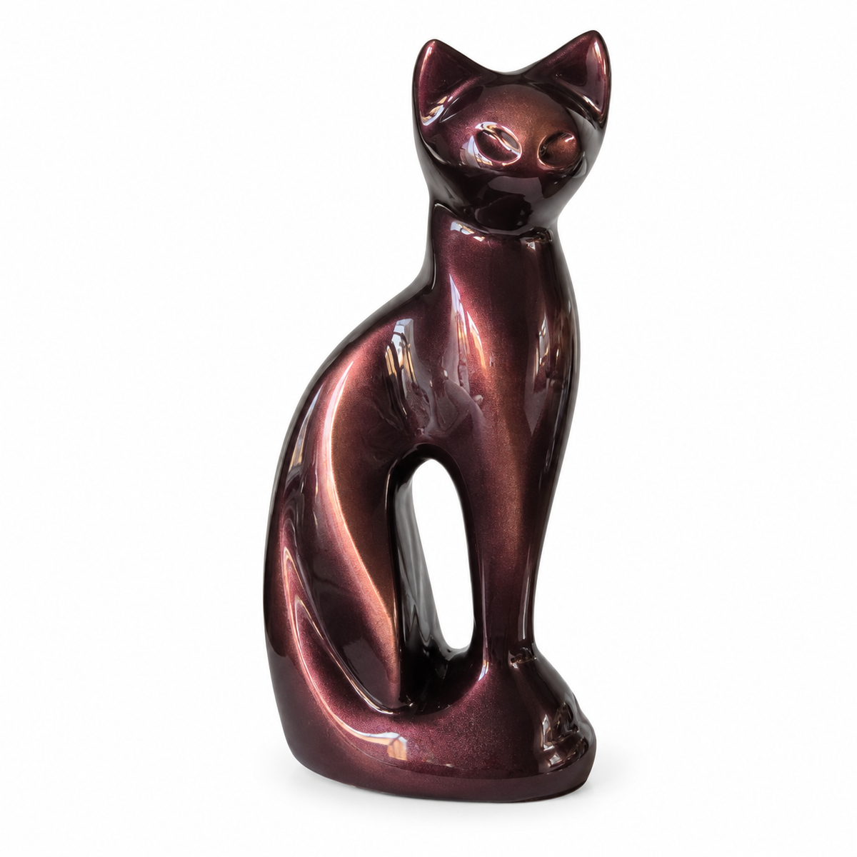 Kattenurn zittende kat - Bruin/Rood – 400 ml
