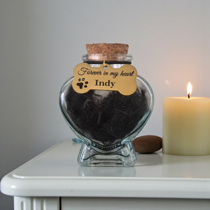 Memorial flesje - Hond  - Gegraveerde hanger