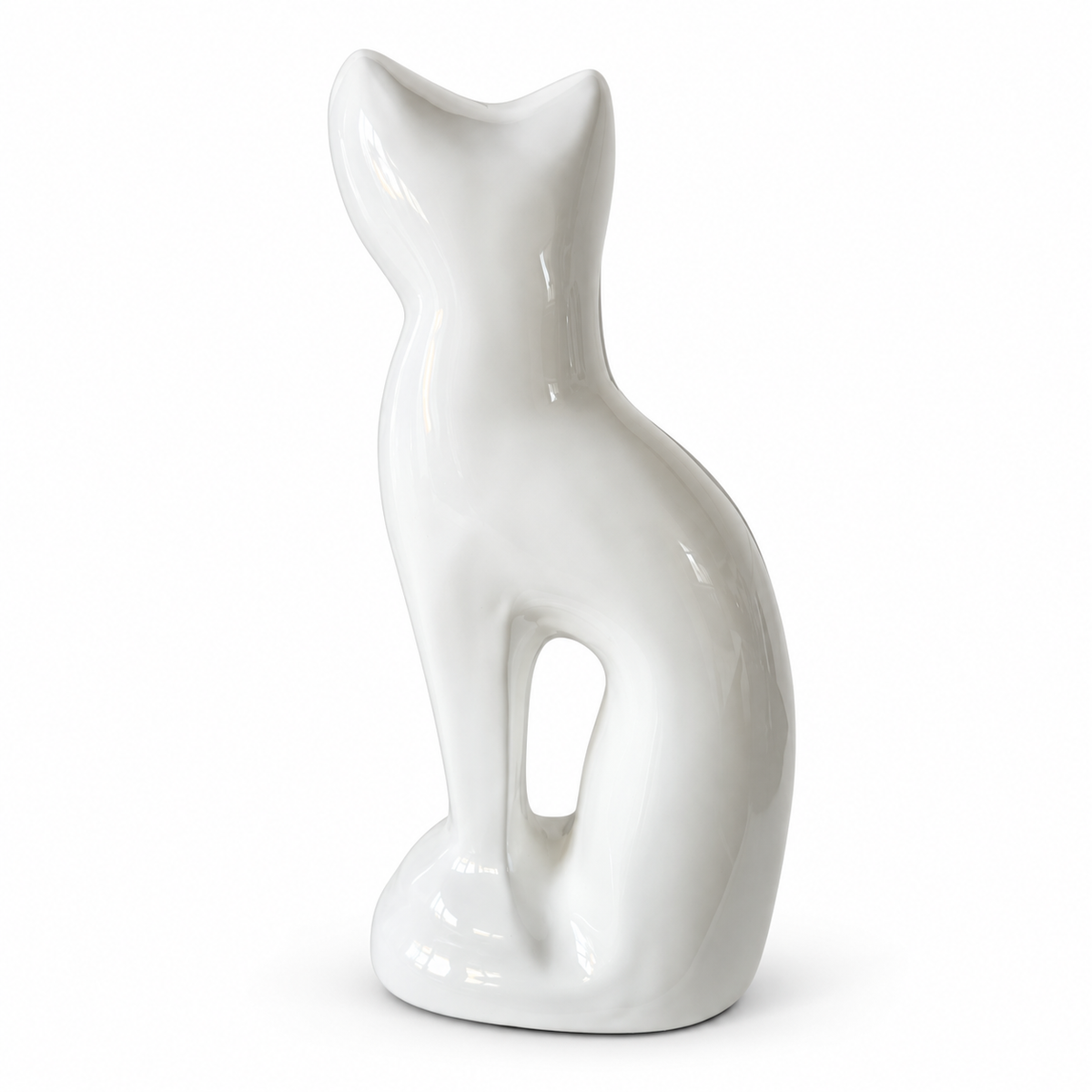 Kattenurn zittende kat - Wit – 400 ml