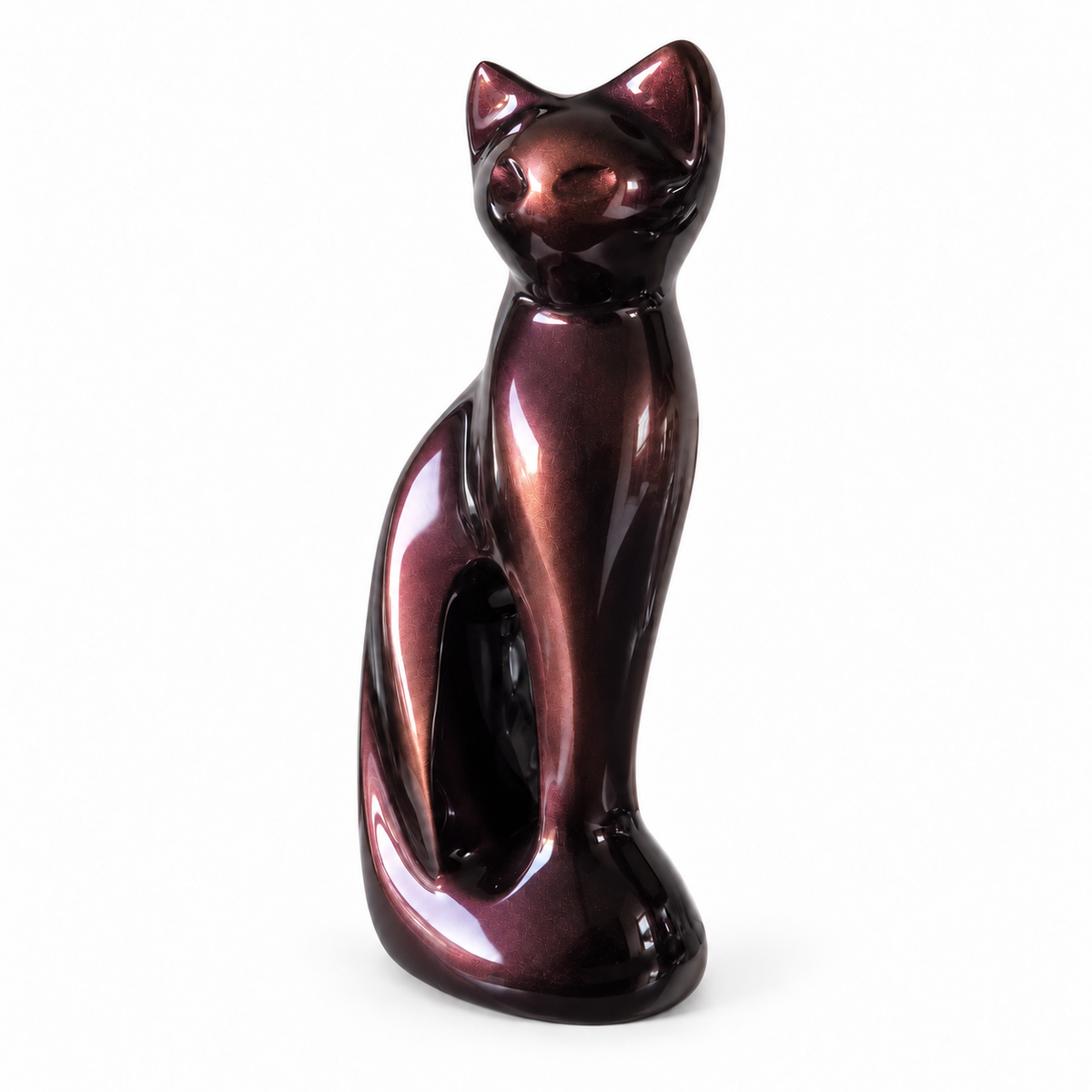 Kattenurn zittende kat - Bruin/Rood – 400 ml