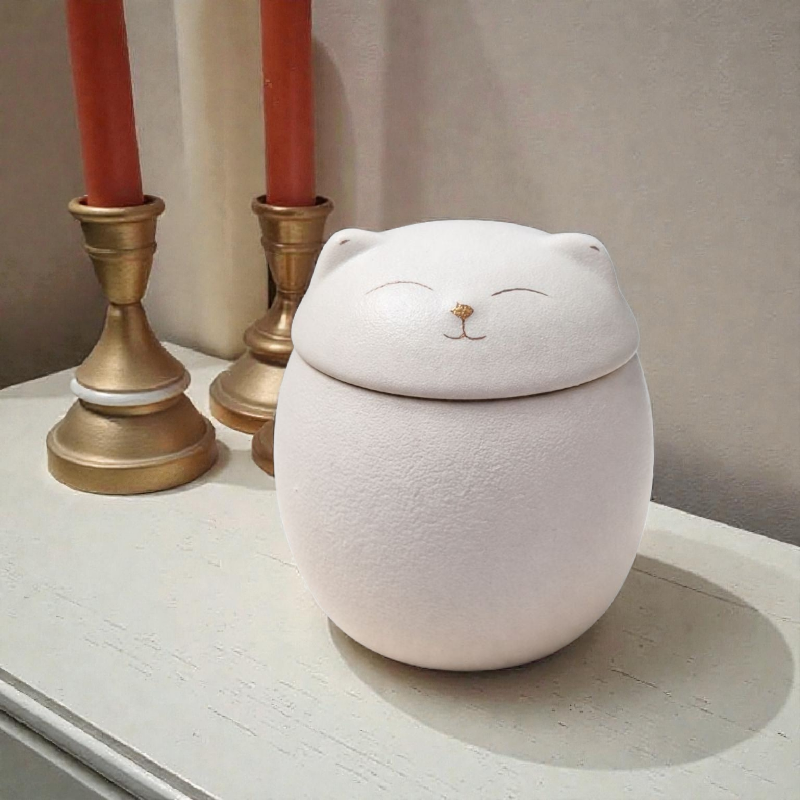 witte katten mini urn