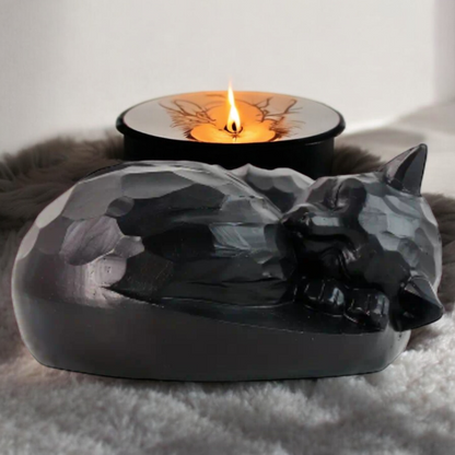 Katten Urn - Zwarte Kattenurn – Slapend Katje - Geschikt voor Binnen en Buiten - Een Bijzondere Herinnering aan Jouw Kat - Urn voor Kat
