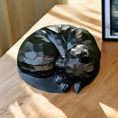 Katten Urn - Zwarte Kattenurn – Slapend Katje - Geschikt voor Binnen en Buiten - Een Bijzondere Herinnering aan Jouw Kat - Urn voor Kat
